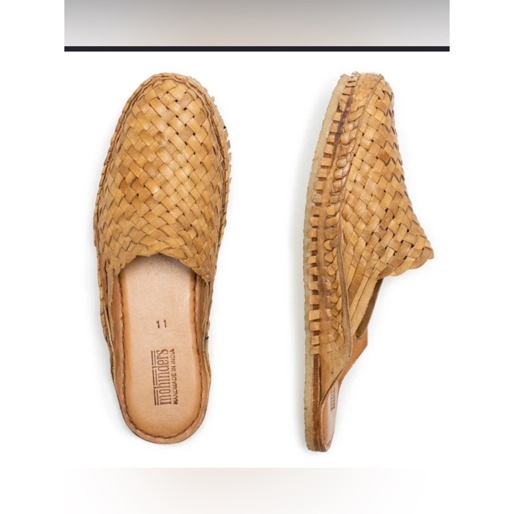 Mohinders Sz W9 Woven City Slipper in Oiled Brown
